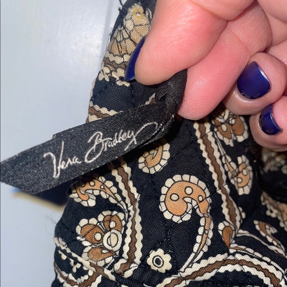 Vera Bradley Black and Gold Paisley Shoulder Bag - Picture 2 of 9